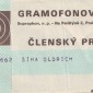 Průkaz člena gramofonového klubu Supraphonu.(1975)